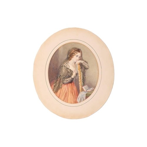 11 - Attributed to Joshua Cristall (1767-1847), a pair of half-length portraits of young ladies, unsigned... 