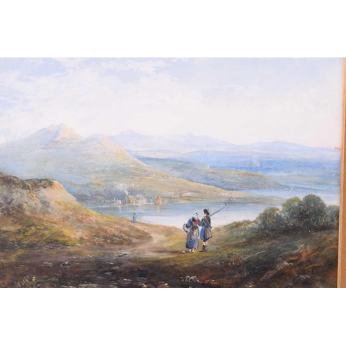 17 - 19th century British School, Three Highland views with figures, and another by the same hand of shep... 