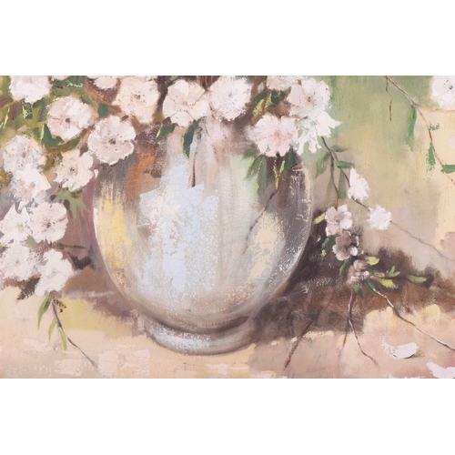 50 - Jan Dingemans (1921-2001) South African, Still life of flowers in a vase, signed and dated '58, oil ... 