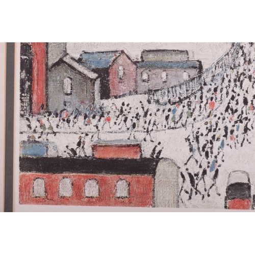 55 - † L.S. Lowry (1887 - 1976), 'Station Approach', a limited edition print signed in pencil, with Fine ... 