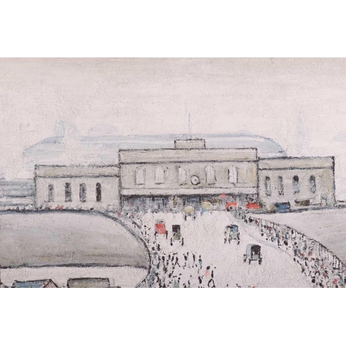 55 - † L.S. Lowry (1887 - 1976), 'Station Approach', a limited edition print signed in pencil, with Fine ... 