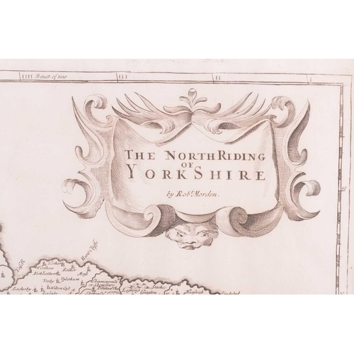 60 - Robert Morden (c.1650-1703) a hand-tinted engraved map of 'Darbyshire', 36 cm x 42 cm, together with... 