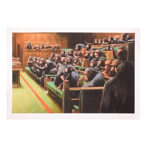 61 - † Mason Storm (British 1966-), 'Monkey Parliament', 2022, Giclee Print on 350gsm Hahnemuhle Museum E... 