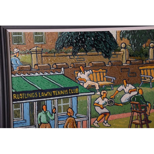 3 - † Joe Scarborough (b.1938), Rustlings Lawn Tennis Club, signed and dated 1989, oil on canvas, 45 cm ... 