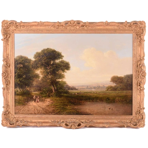 38 - Attributed to Walter Williams (fl.1841 - 1880), figures in river landscapes - a pair, unsigned, oil ... 