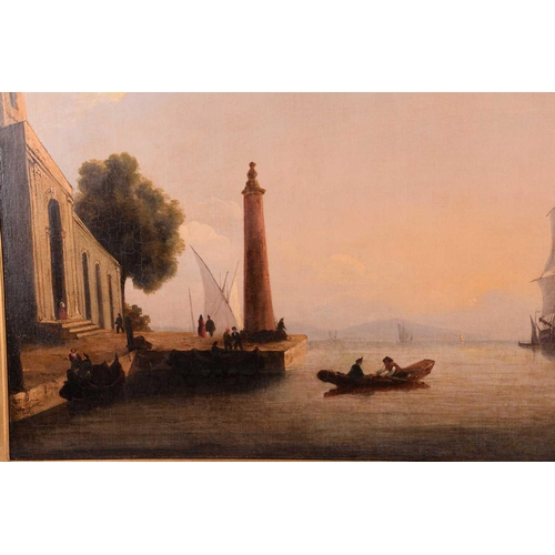 4 - School of Claude Joseph Vernet (1714 - 1789), Figures on a quayside with rowing boat and sailing ves... 