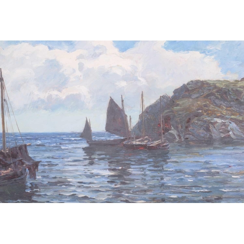 45 - Colin Hunter (1841 - 1904), Fishing boats on a coastline, signed and dated '82, oil on canvas, 37.5 ... 
