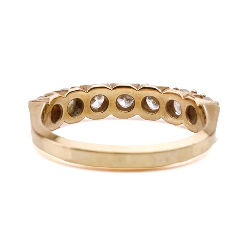 120 - A diamond half eternity ring, set with a row of seven round brilliant cut diamonds with a total esti... 