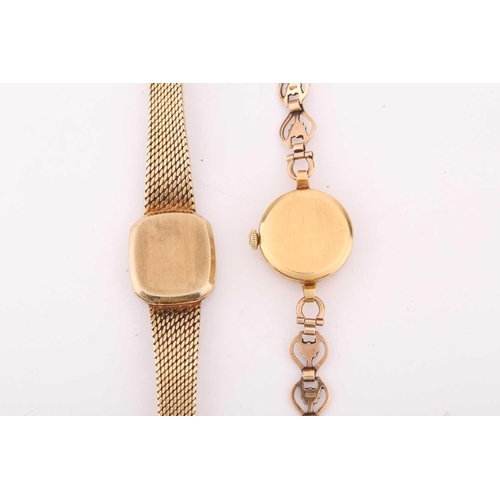 342 - A lady's Omega 9ct gold dress watch and a Tissot 9ct gold dress watch. It features a manual wind Swi... 