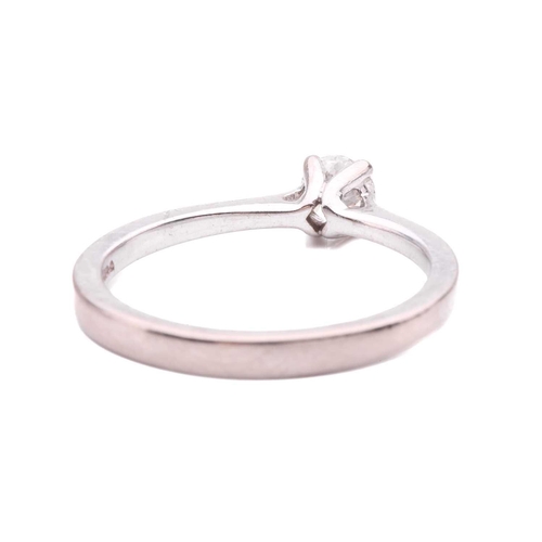 35 - A diamond solitaire ring, set with a round brilliant cut diamond with an estimated weight of 0.35ct,... 