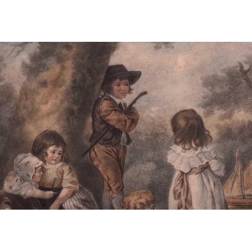 147 - After George Morland (1763-1804), 'Juvenile Navigators', coloured engraving, 43 cm x 55 cm, together... 