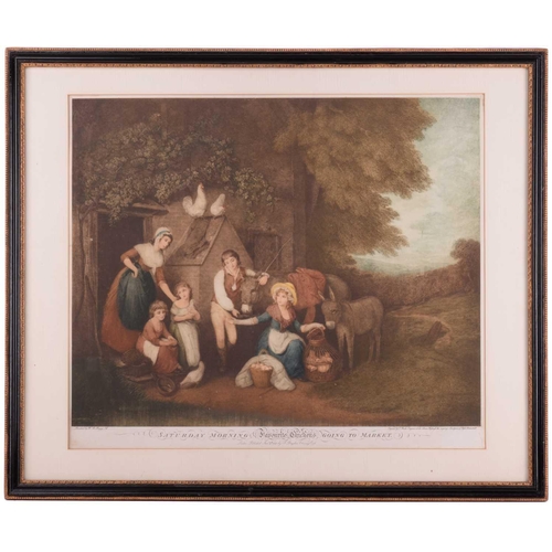 147 - After George Morland (1763-1804), 'Juvenile Navigators', coloured engraving, 43 cm x 55 cm, together... 