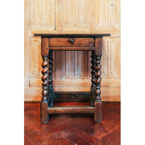 149 - A pair of 19th-century vernacular fruitwood four-legged stools with pierced rectangular- saddle seat... 