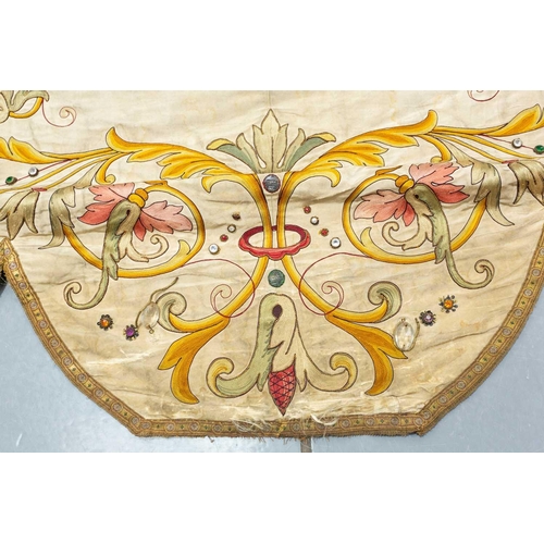 189 - A 19th-century silk work Ecclesiastical wall hanging, 