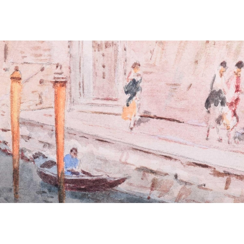 202 - Gino De Calle (Early 20th century), A pair of views of Venice, signed, watercolour, 40 x 22.5 cm, fr... 