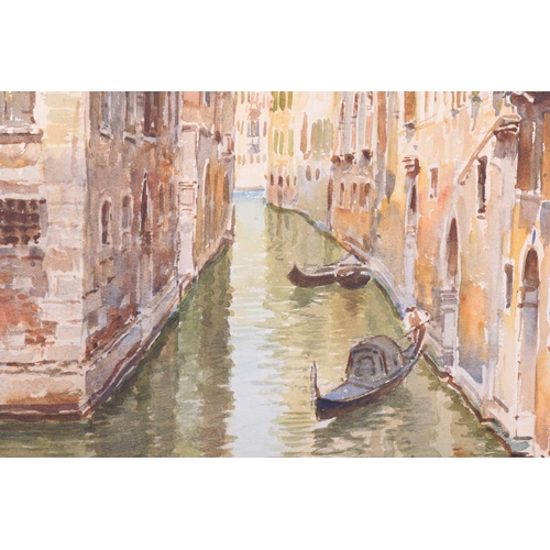 202 - Gino De Calle (Early 20th century), A pair of views of Venice, signed, watercolour, 40 x 22.5 cm, fr... 