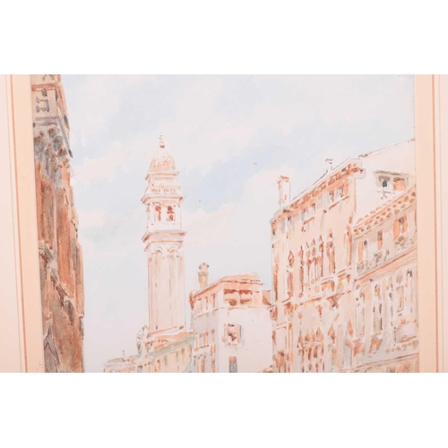 202 - Gino De Calle (Early 20th century), A pair of views of Venice, signed, watercolour, 40 x 22.5 cm, fr... 