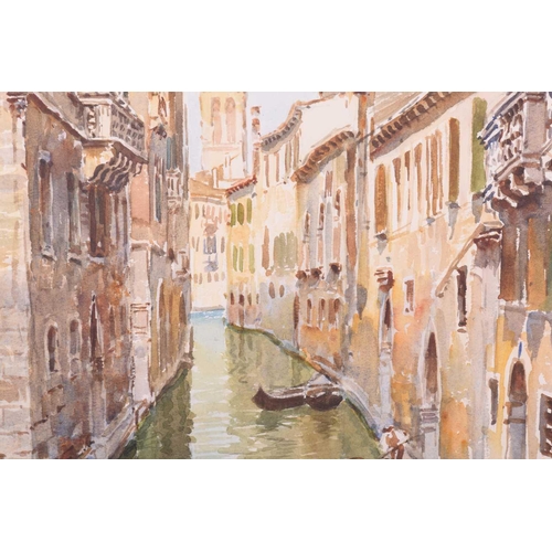 202 - Gino De Calle (Early 20th century), A pair of views of Venice, signed, watercolour, 40 x 22.5 cm, fr... 