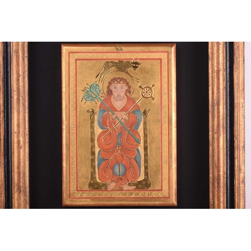 207 - Two works by Sue Viner (contemporary), 'Portrait of Saint Luke The Gospels of Saint Chad', dated 201... 