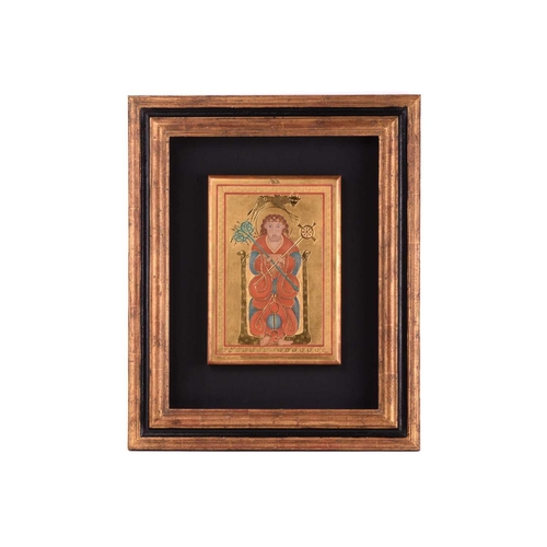 207 - Two works by Sue Viner (contemporary), 'Portrait of Saint Luke The Gospels of Saint Chad', dated 201... 