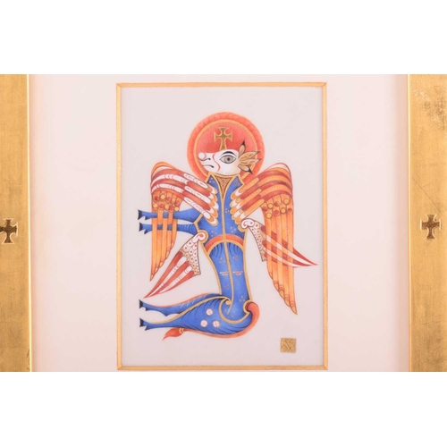 207 - Two works by Sue Viner (contemporary), 'Portrait of Saint Luke The Gospels of Saint Chad', dated 201... 