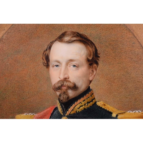 215 - Jean Baptiste Fortuné Fournier (1798 - 1864) French, Portrait of Napoleon III in military uniform, s... 