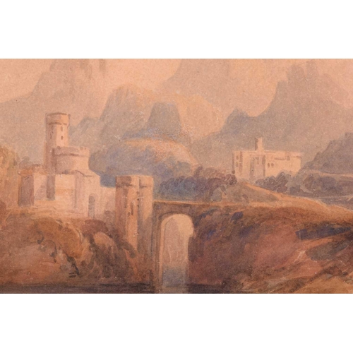 224 - Copley Fielding (1787 - 1855), Castle in mountainous landscape, signed and dated 1845, watercolour, ... 