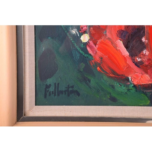 230 - † James Fullarton (b.1946), 'Red Poppies', signed, oil on canvas, 76 x 92 cm, framed and glazed, fra... 