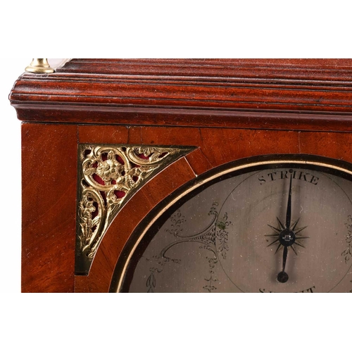 302 - Thomas Delasall; a George III mahogany-cased 8-day bracket clock, with silvered dial, the twin fusee... 