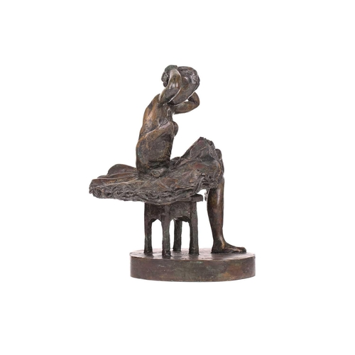 310 - Sidney Beck (b. 1936) South African, seated ballerina adjusting her hair, signed and numbered 2/3, b... 