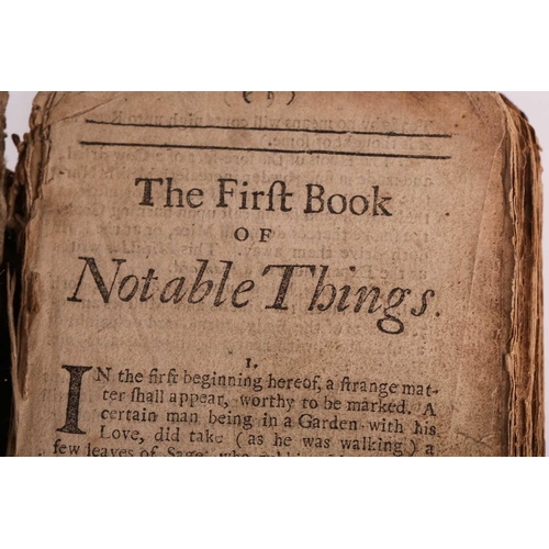 323 - 'The First Book of Notable Things', author not known, 18th century, lacking frontispiece, original b... 