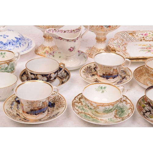 332 - A good quantity of 18th and 19th-century porcelain, to include New Hall, Worcester and others, compr... 