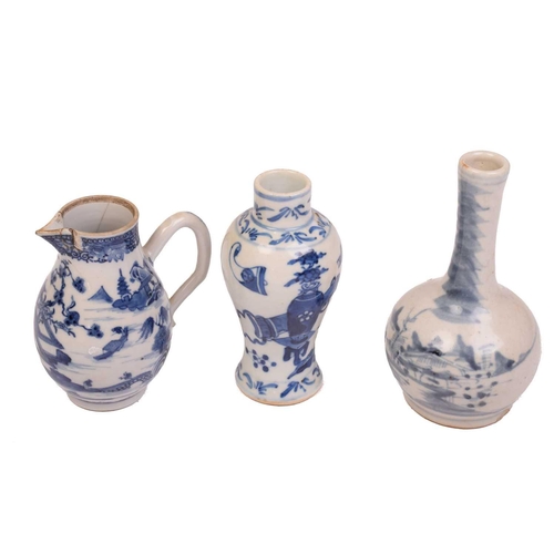 345 - A study collection of Chinese and Oriental blue and white porcelain including 18th-century dessert p... 