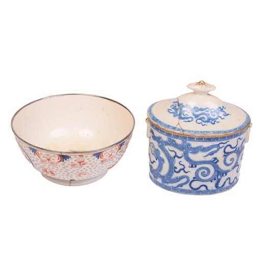 345 - A study collection of Chinese and Oriental blue and white porcelain including 18th-century dessert p... 