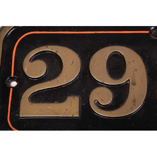 348 - A large cast brass cab side railway locomotive number plate No. 2934, believed from the GWR 4-6-0 29... 