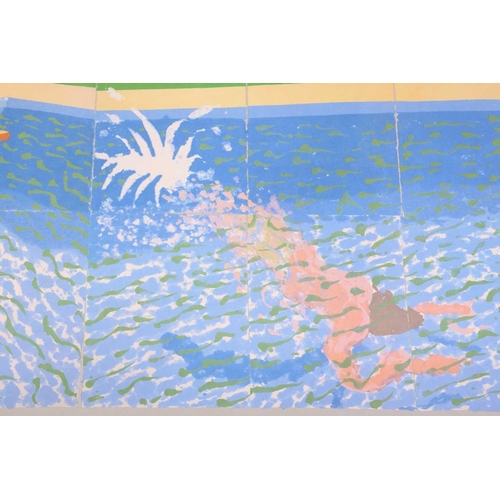 351 - A large David Hockney illustrated poster for 'The Australian National Gallery Canberra 1982', colour... 