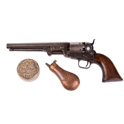 354 - A cased London-made Colt 1851 Navy pattern single action. 36 calibre percussion revolver, serial num... 