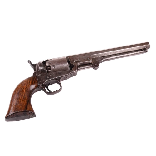 354 - A cased London-made Colt 1851 Navy pattern single action. 36 calibre percussion revolver, serial num... 