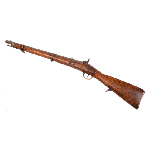 359 - A Victorian Enfield 1856 Indian pattern percussion carbine, the lock dated1862 and bearing crown arm... 