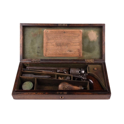 365 - A cased London-made Colt 1851 Navy pattern single action. 36 calibre percussion revolver, serial num... 