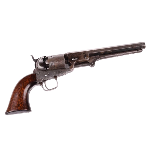 365 - A cased London-made Colt 1851 Navy pattern single action. 36 calibre percussion revolver, serial num... 