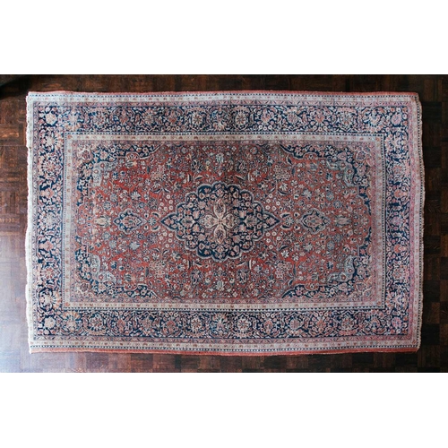 54 - A Kashan rug with central medalion within borders, 202 x 133cm (2) Provenance: The contents of The B... 