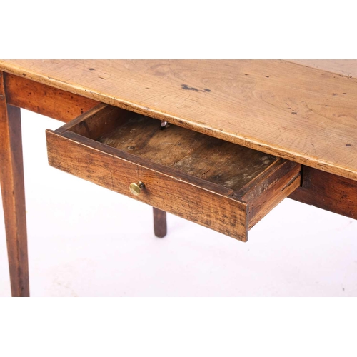 71 - A 19th century ash side table, the rectangular top over a frieze drawer on square section tapering l... 