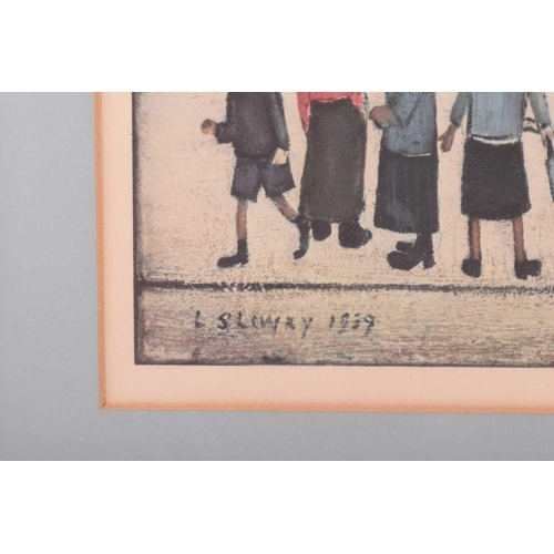 236 - † L.S. Lowry (1887 - 1976), 'Market Scene', signed in pencil, limited edition print, image 45.5 x 61... 