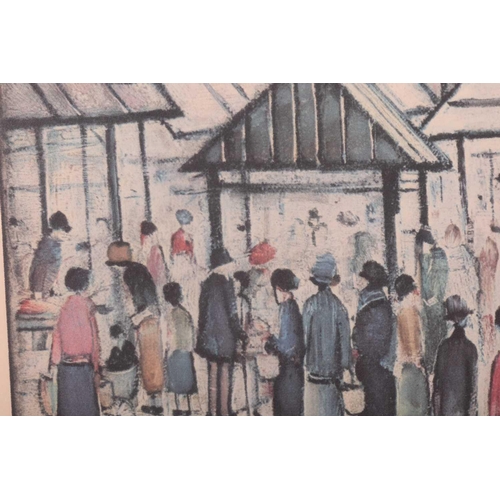 236 - † L.S. Lowry (1887 - 1976), 'Market Scene', signed in pencil, limited edition print, image 45.5 x 61... 