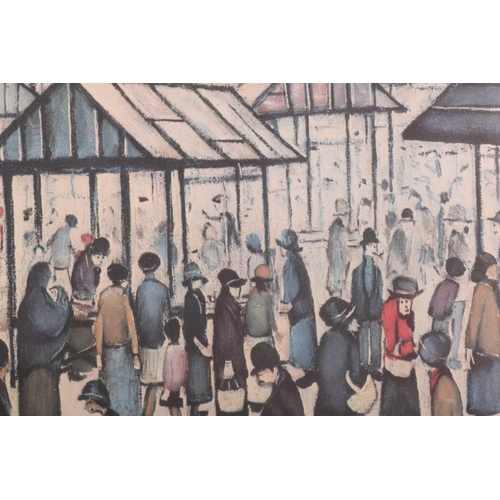 236 - † L.S. Lowry (1887 - 1976), 'Market Scene', signed in pencil, limited edition print, image 45.5 x 61... 