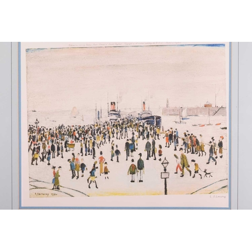 237 - † L.S. Lowry (1887 - 1976), 'Ferry Boats', signed in pencil, limited edition print, Fine Art Trades ... 