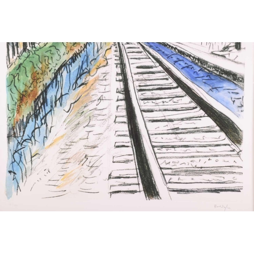 238 - Bob Dylan (b.1941) American, 'Train Tracks' (white), from the 'Drawn Blank Series', 2012 giclee prin... 