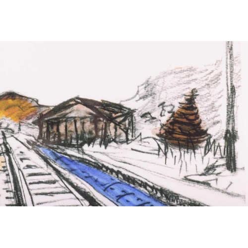 238 - Bob Dylan (b.1941) American, 'Train Tracks' (white), from the 'Drawn Blank Series', 2012 giclee prin... 