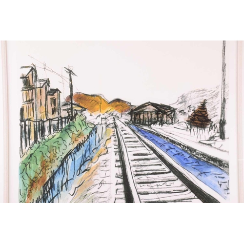 238 - Bob Dylan (b.1941) American, 'Train Tracks' (white), from the 'Drawn Blank Series', 2012 giclee prin... 